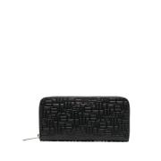 Monogram Zip Wallet Zwarte Casual Stijl Baldinini , Black , Dames