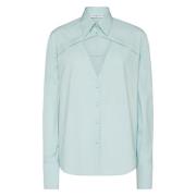 Sweetheart Neckline Cotton Shirt MVP wardrobe , Green , Dames