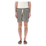 Zwart/Wit Gestreepte Shorts Palm Angels , Multicolor , Heren