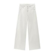 Wide Jeans Woolrich , White , Dames