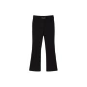 Flare broek met ovale gesp Twinset , Black , Dames