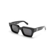 Zwarte zonnebril met originele hoes Off White , Black , Unisex