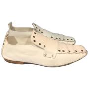 Pre-owned Leather flats Celine Vintage , White , Dames