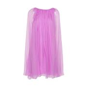 Amethist Paarse Zijden Chiffon Cape Jurk Max Mara , Purple , Dames