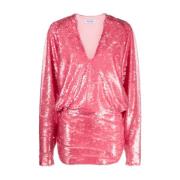 Gael Paillettes #315 Pink Korte Jurk The Attico , Red , Dames