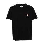 Speedy Fox Patch Zwart T-shirt Maison Kitsuné , Black , Heren