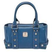 Pre-owned Leather totes MCM Pre-owned , Blue , Dames