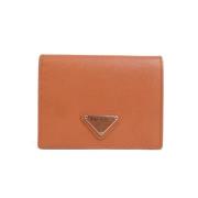Pre-owned Leather wallets Prada Vintage , Orange , Dames