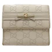 Pre-owned Leather wallets Gucci Vintage , White , Dames