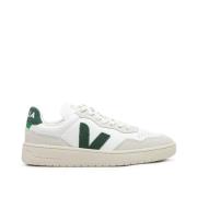 Witte/Groene V-90 Sneakers Veja , Multicolor , Heren