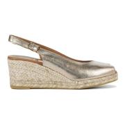 Gouden Leren Espadrilles Sleehakken Viguera , Yellow , Dames