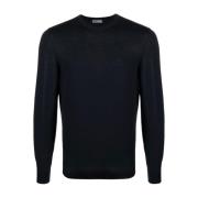 Navy Crew-Neck Sweater voor Mannen Drumohr , Blue , Heren