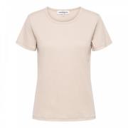 Rib Stripe Basic T-Shirt &Co Woman , Beige , Dames