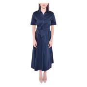 Blauwe Poplin Overhemdjurk Woolrich , Blue , Dames