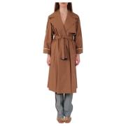Oversized Twill Trench Coat Max Mara , Brown , Dames