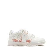 Witte Slim Sneakers met Roze Accents Off White , Multicolor , Dames
