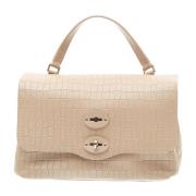 Beige Leren Handtas Zanellato , Beige , Dames