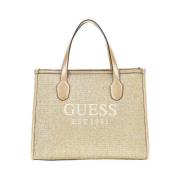Guess Silvana 2 Compartment Tote Tas Dames Goud Guess , Yellow , Dames