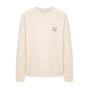 Vos Hoofd Patch Oversized Sweatshirt Maison Kitsuné , Beige , Heren