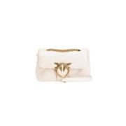 Stijlvolle Leren Handtas Pinko , White , Dames