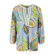 Elegante A-lijn blouse met pofmouwen Marc Cain , Multicolor , Dames