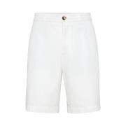 Straight Trousers Brunello Cucinelli , White , Heren