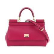 Kleine Sicily handtas van Dauphine leer Dolce & Gabbana , Pink , Dames