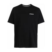 Zwart P-6 Logo-Print T-Shirt Patagonia , Black , Heren