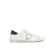 Witte leren en suède sneakers Philippe Model , White , Heren