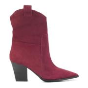 Bordeaux Suede Enkellaarsjes Lina Locchi , Red , Dames