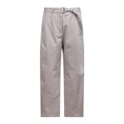 Straight Trousers Msgm , Gray , Dames