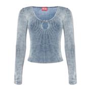 Geribbelde top Diesel , Blue , Dames