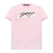 Bedrukt T-shirt Dsquared2 , Pink , Heren