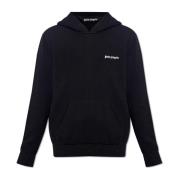 Gebreide hoodie met logo Palm Angels , Black , Heren