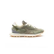 Militair Groene Suède Sneakers RUN OF , Multicolor , Heren