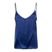 Blauwe V-hals tanktop MVP wardrobe , Blue , Dames