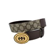 Pre-owned Canvas belts Gucci Vintage , Brown , Dames