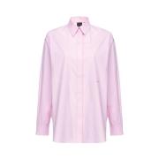 Klassieke katoenen popeline overhemd Pinko , Pink , Dames