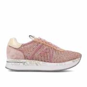 Handgemaakte Gehaakte Sneaker met Suède Premiata , Pink , Dames