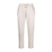 Cropped Trousers Brunello Cucinelli , White , Dames