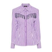 Sparkling Grape Stripe Shirt Twinset , Multicolor , Dames