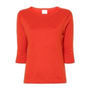 Rode Katoenen Crew Neck Sweater Allude , Red , Dames