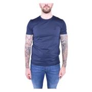 Navy Blauw Geborduurd Logo T-Shirt Dondup , Blue , Heren