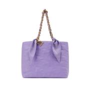 Gewatteerde Ketting Handvat Shopper Tas Elisabetta Franchi , Purple , ...
