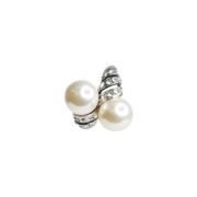 Pre-owned Pearl earrings Yves Saint Laurent Vintage , Gray , Dames