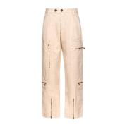 Beige Utility Tricotina Stretch Broek Pinko , Beige , Dames