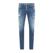 Slim Fit Versleten Jeans Dsquared2 , Blue , Heren