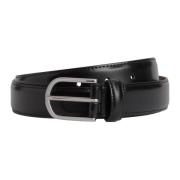 Saddle-gestikt leren riem Boggi Milano , Black , Heren