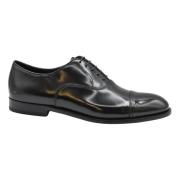 Zwarte leren Oxford Cap Toe schoenen Doucal's , Black , Heren