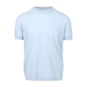 Heldere Blauwe Katoenen Crew-neck T-shirt Paolo Pecora , Blue , Heren
